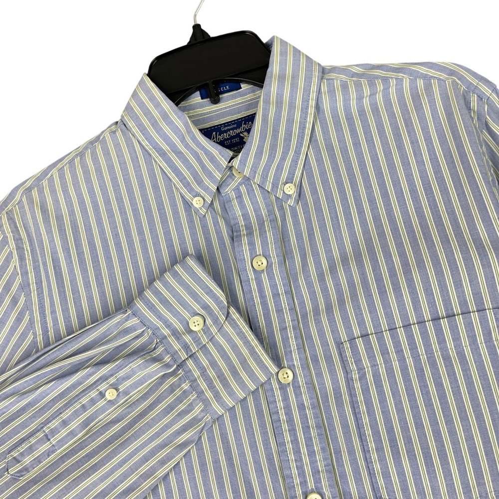 Vintage Y2K Abercrombie Muscle Fit Shirt Mens L Striped Long Sleeve Button Down